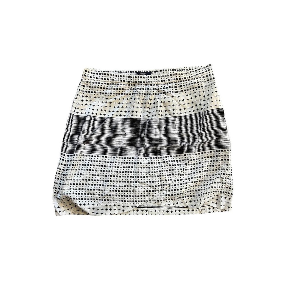 Madewell Black and White Patterned Mini Skirt